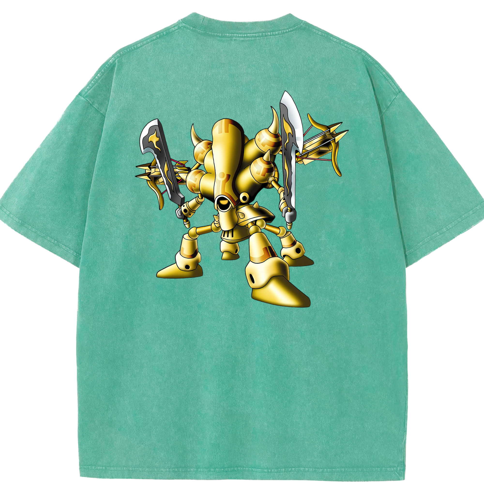 （画像用） ドラゴンクエスト Doragon Kuesuto Dragon Quest 綿100% ヴィンテージ風 半袖Tシャツ（背面プリント）